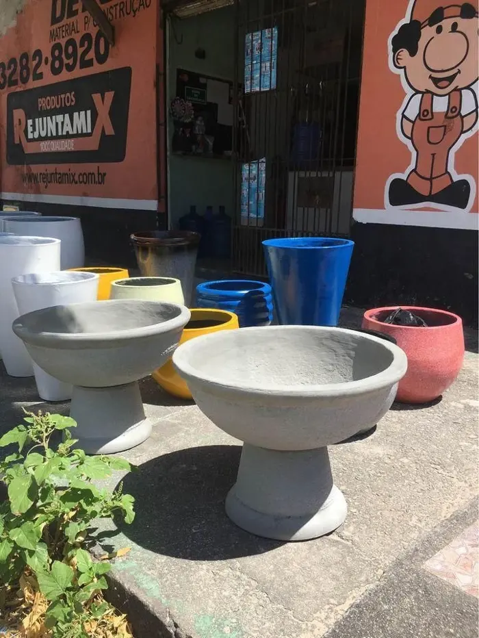 Vasos taça de concreto