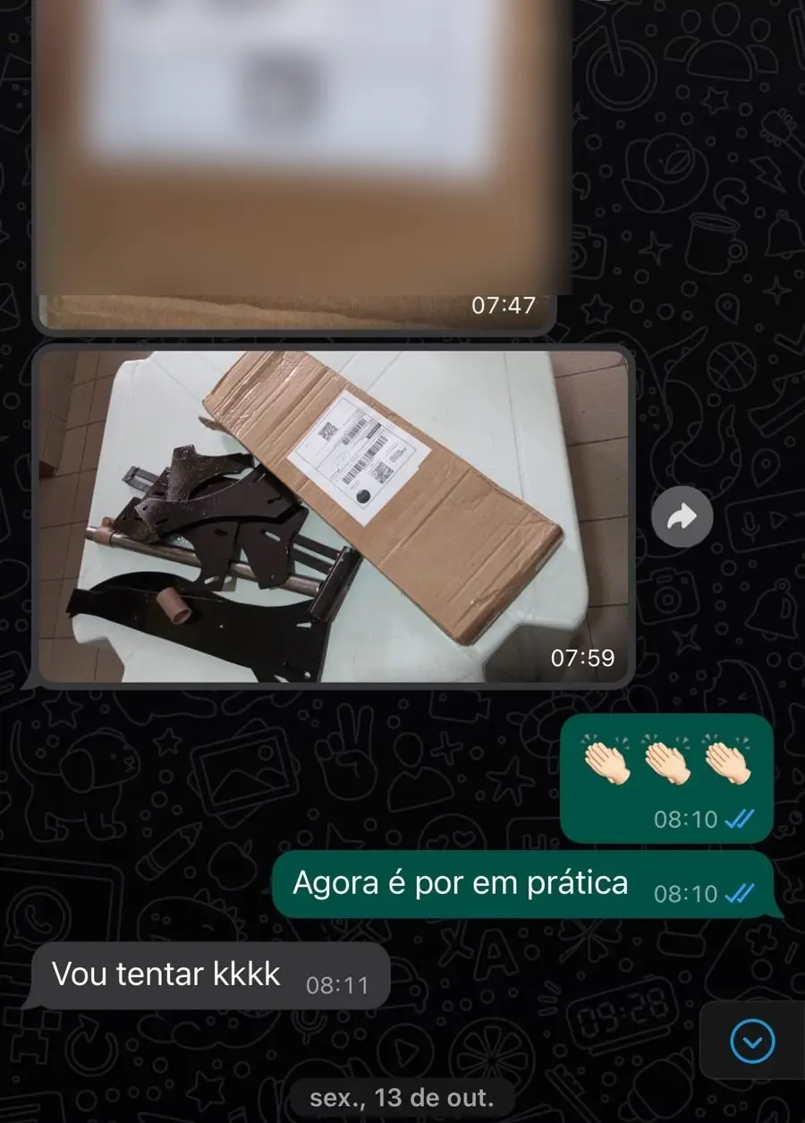 Cliente mostra o kit que chegou: vou tentar.